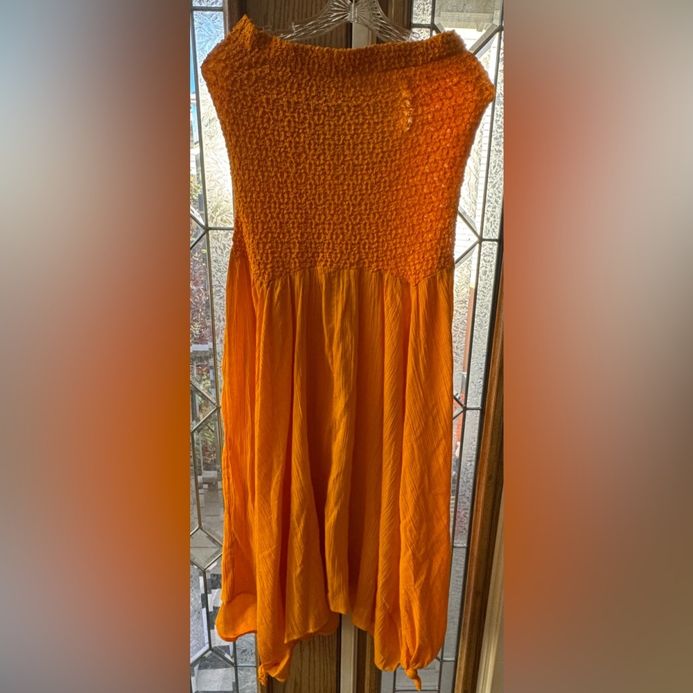 Anthropologie Orange Textured Dress